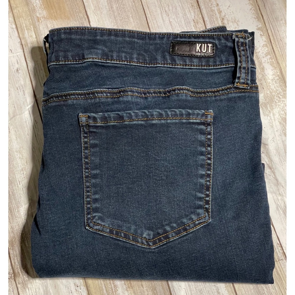 KUT From The Kloth Womens Cropped Bootcut‎ Jeans Dark Wash Denim Size 16P